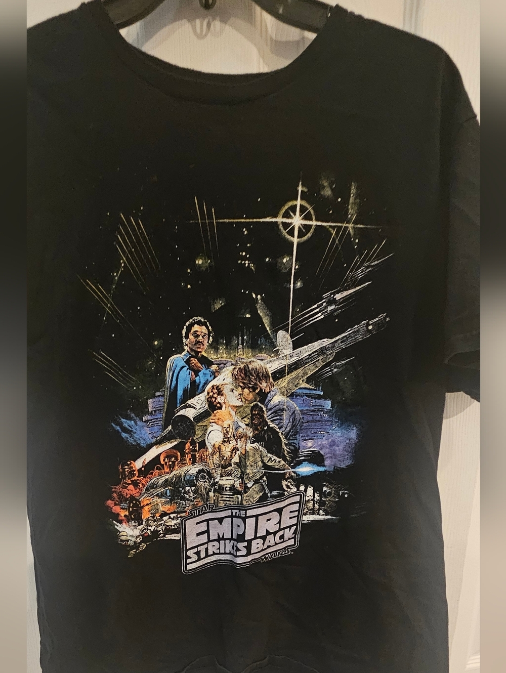 Star Wars Black Empire Strikes Back Graphic Tee with Multicolor Print
